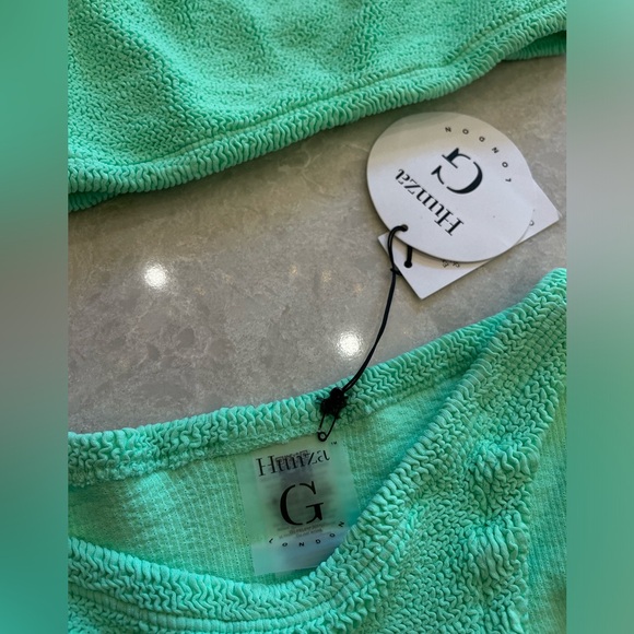 NEW Hunza G Lime Xandra Bikini SET in Neon Green One Size - Picture 10 of 16